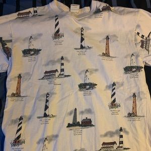 Vintage Lighthouse Print Shirt
